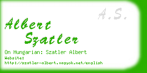 albert szatler business card